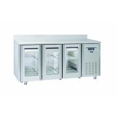 Tavolo Refrigerato Ventilato TROPICALIZZATO con  Porte autochidenti Modello QRG3200SG con alzatina