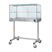 Termovetrina con carrello SDF Struttura in acciaio inox Temperatura °C +30 /+ 90 Controllo termostatico Vetri diritti Capacità N. 2 VASSOI cm 25x30 Dim. Cm L 65 x P 40 x H 125 Modello TC65