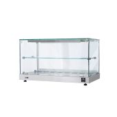 Termovetrina da banco SDF Struttura in acciaio inox Temperatura °C +30 /+ 90 Controllo termostatico Vetri diritti Capacità N. 2 VASSOI cm 20x25 Dim. Cm L 50 x P 35 x H 45 Modello TB50