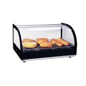 Vetrina espositore da banco calda Modello DHN300 N. 1 piano Fianchi in vetro temperato con frontale ricurvo Sistema di riscaldamento con resistenza