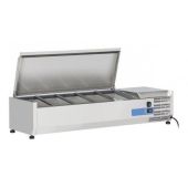 Vetrina refrigerata porta bacinelle Modello VRX12/33SS - 5 x GN1/4 in acciaio INOX