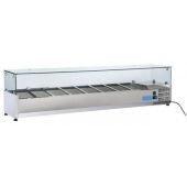 Vetrina refrigerata porta bacinelle Modello VRX18/38 in acciaio INOX Compatibile con vaschette 8 x GN1/3