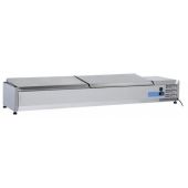 Vetrina refrigerata porta bacinelle Modello VRX18/38SS in acciaio INOX Compatibile con vaschette 8 x GN 1/3