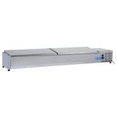 Vetrina refrigerata porta bacinelle Modello VRX20/38SS in acciaio INOX Compatibile con vaschette 9 x GN 1/3 (non incluse)