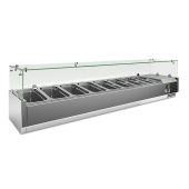 Vetrina refrigerata per pizza EKF in acciaio INOX AISI 201 Modello VRX1800380FG