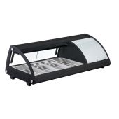 Vetrina espositore Sushi Modello AK413NSB Vetro Apribile Capacità bacinelle 4 bacinelle GN1/3 H 4 cm