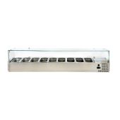 Vetrina refrigerata per pizza in acciaio INOX AISI 201 ForCold Modello VRX2000-380-FC 9 x GN1/3