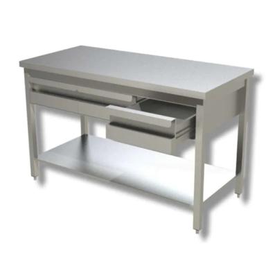 Tavoli in inox con cassetti