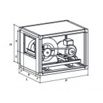 Ventilatore centrifugo cassonato in acciaio inox Modello ECT 18/18 B1 Portata 13000 m³/h RPM 620