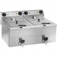 Friggitrice Elettrica Da banco con rubinetto Modello FC100 Potenza: 3500+3500 W