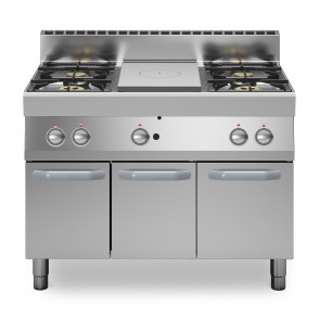 Cucina tuttapiastra a gas+4 fuochi MDLR Armadio con porte Modello F70110TPPGFBP