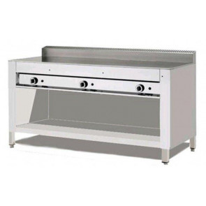 Cuocipiada a gas PL Modello CP12 Piana in ferro Su vano inox a giorno Capacità 12 piadine