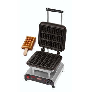 Piastra per Waffel con piastra per 6 waffel da 60x80x25 mm (15 quadratini), su stecco Modello THERMOCOOK 1 +  W-TC-CREAM