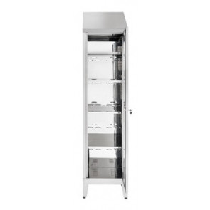 Armadio Portaoggetti in acciaio inox 430 IXP n.1 anta a battente Tetto inclinato Modello 69403430