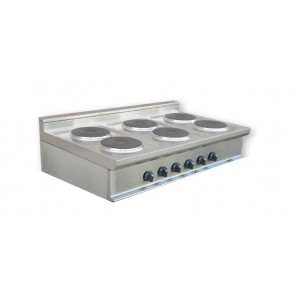 Cucina elettrica con 6 zone CI Modello RisCu020 Piastre tonde cottura Potenza kW 15,6