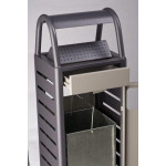 Gettacarte con posacenere MDL Struttura in acciaio trattato con cataforesi Colore grigio chiaro e grigio scuro Modello 103015
