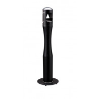 Posacenere a colonna MDL in acciaio inox verniciato con polvere epossidica colore nero con maniglia Da esterno Modello 108006