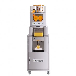 Spremiagrumi automatico refrigerato in acciaio inox Frucosol Modello FREEZER Contenitore Refrigerato  +1/+8°C Produzione 20-25 arance al minuto Max. ø 85 mm