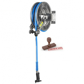 Gruppo lavaggio con avvolgitubo in acciaio inox (20m), pistola nito e tubo con certificazione alimentare MNL Modello SR000000033X