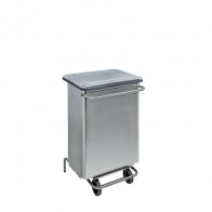Contenitore mobile a pedale con tubolari in inox - Pattumiera MDL acciaio brillante CONTINOXBT 790670