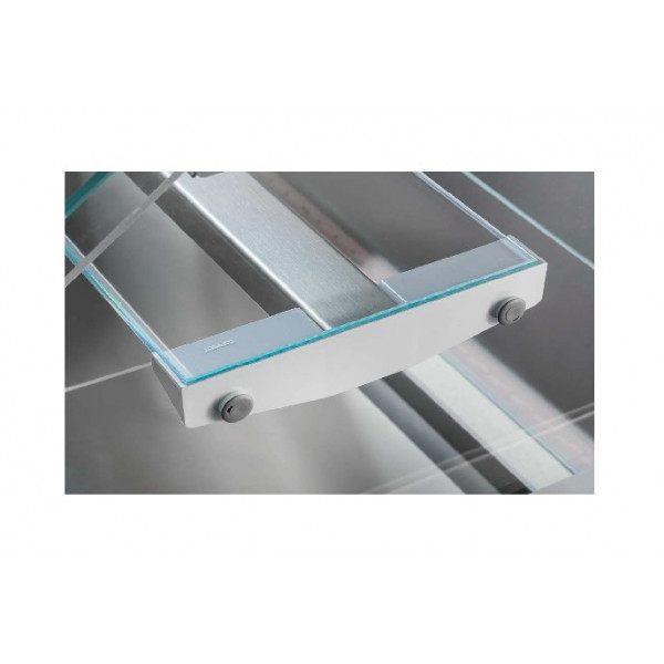 Mensola En Verre Design Italien Avec Supports En Laiton Chromé – Hermes Par IB Rubinetterie