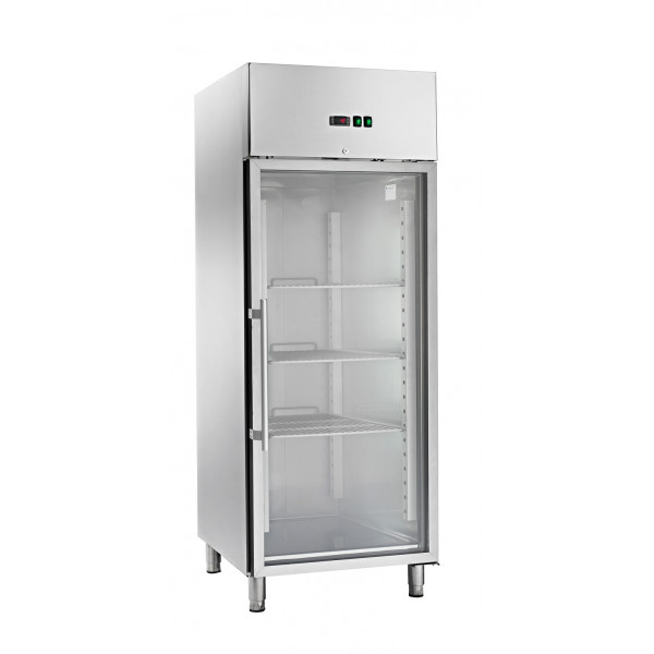 Armadio Frigo Refrigerato tropicalizzato Modello AK654TNG porta a vetro temperatura normale acciaio inox