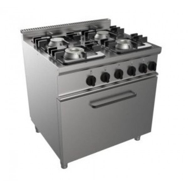 Cucina a gas 4 Fuochi CI Modello RisCu045 con Forno elettrico statico cm L 54,5 x P 53 x 35 H Potenza Gas 24 kW