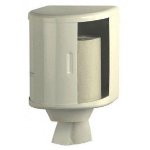 Dispenser di carta in rotolo industriale MDC Acciaio Bianco antivandalico adatto a bagni comuni Capacità: circa 600 salviette Modello DT0303