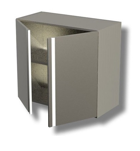 Armadio Pensile 2 porte a battenti acciaio inox AISI 430 Modello PA2B1048
