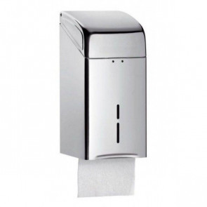 Dispenser di carta igienica intercalata a foglietti MDC Acciaio Inox Satinato antivandalico adatto a bagni comuni Capacità: 600 salviette Modello DTH100CS