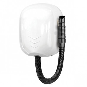 Asciugacapelli da parete in polipropilene Bianco con tubo  MDL spegnimento automatico dopo 40 sec. ,  motore a spazzola con potenza totale 1.100 W Modello ZEFIRO PRO HAIR 704550