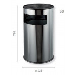Posacenere gettacarte a colonna MDL in Acciaio inox brillante Modello 790610