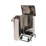 Contenitore mobile a pedale inox - Pattumiera MDL Apertura a libro Modello FRONTINOX