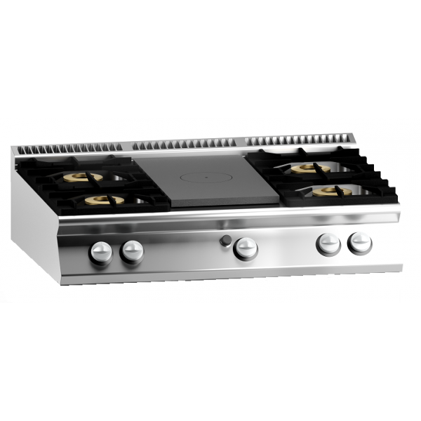Cucina tuttapiastra + 4 fuochi gas MDLR Modello CL90120TPPCG2BT