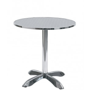 Tavolo da esterno TESR con base in alluminio, piano in acciaio inox Modello 092-MTA003A