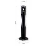 Posacenere a colonna MDL in acciaio inox verniciato con polvere epossidica colore nero con maniglia Da esterno Modello 108006