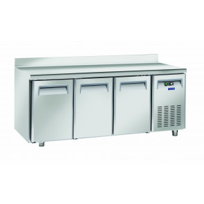 Tavolo Refrigerato Ventilato TROPICALIZZATO con  Porte autochidenti Modello QR3200SG con alzatina