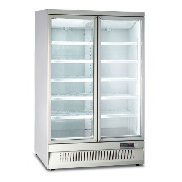 Espositore verticale murale refrigerato ventilato Modello MR126TN2 WHITE 2 porte a vetro