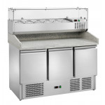 Saladette refrigerata per pizzeria con vetrinetta Modello AK943PZ+AK14433 6xGN 1/4