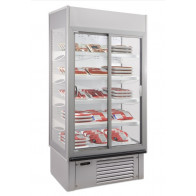 Espositore murale con porte scorrevoli in lamiera preverniciata MON Modello SUPERSUNNY 10 GLASS Refrigerazione ventilata