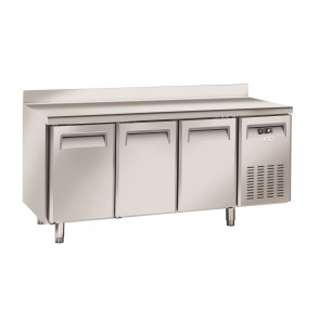 Tavolo Refrigerato in acciaio inox con alzatina Modello SF3200 Refrigerazione ventilata 3 Porte autochiudenti