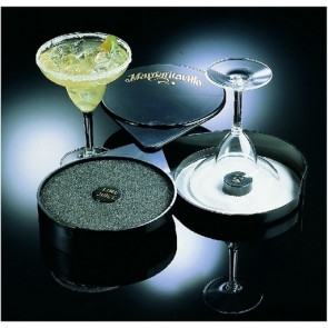 Bordatore di bicchiere a 3 unità in plastica infrangibile Colore nero Ideale per salviette, cucchiaini ed altri accessori su banchi bar Modello BOR3
