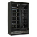 Espositore verticale murale refrigerato ventilato Modello MR126TN2 BLACK 2 porte a vetro