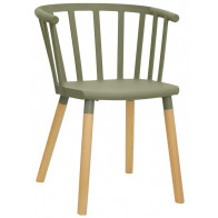 Poltroncina da interno TESR Struttura in metallo verniciato, gambe in legno, scocca in polipropilene Modello 1525-D24