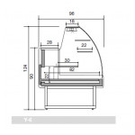 Banco alimentare neutro ideale per pasticceria secca Zoin Modello Colorado CL140NNNG Vetro temperato curvo