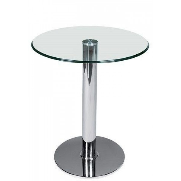 Tavolo da interno TESR Base in acciaio cromato Piano in vetro temperato Modello 537-CS205