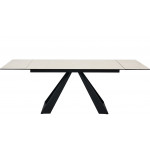 Tavolo da interno TESR Struttura in metallo verniciato, piano allungabile in cristallo e melammina antigrafﬁo spessore 11 mm Modello 1665-TF22