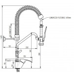 GRUPPO DOCCIA PRELAVAGGIO MONOFORO MISCELATORE CON CANNA GIREVOLE "C" Ø18X200 MM, VERSIONE MINI MNL Modello ERAMINI240