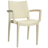 Poltroncina da esterno impilabile TESR Struttura in polipropilene Modello 1156-WAM Beige