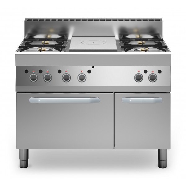 Cucina tuttapiastra gas + 4 fuochi MDLR Forno a gas e armadio neutro Modello F65110TPPFGFBP